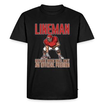 Juge de lignes parce que le mur de briques n’est pas une position 2 - T-shirt Premium bio Homme - noir - Devant - Nico (187cm)