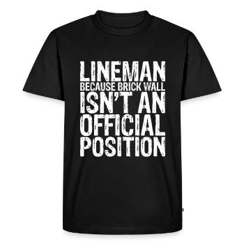 Juge de lignes parce que le mur de briques n’est pas une position 3 - T-shirt Premium bio Homme - noir - Devant - Nico (187cm)