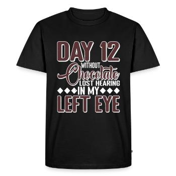 Without Chocolate, Lost Hearing In My Left Eye 7 - Men's Premium Organic T-Shirt - black - Front - Nico (187cm)