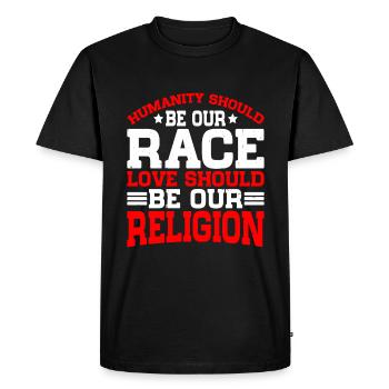 Love Should Be Our Religion 6 - Men's Premium Organic T-Shirt - black - Front - Nico (187cm)
