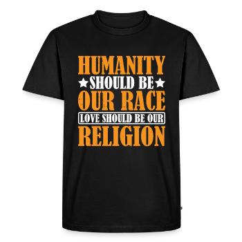 Love Should Be Our Religion 7 - Men's Premium Organic T-Shirt - black - Front - Nico (187cm)