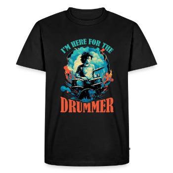 Je suis là pour le batteur 9 - T-shirt Premium bio Homme - noir - Devant - Nico (187cm)