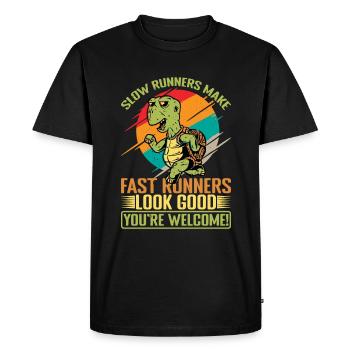 Les coureurs lents font bien paraître les coureurs rapides 13 - T-shirt Premium bio Homme - noir - Devant - Nico (187cm)