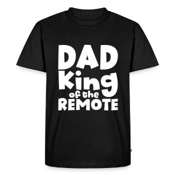 Dad King Of The Remote - Men's Premium Organic T-Shirt - black - Front - Nico (187cm)