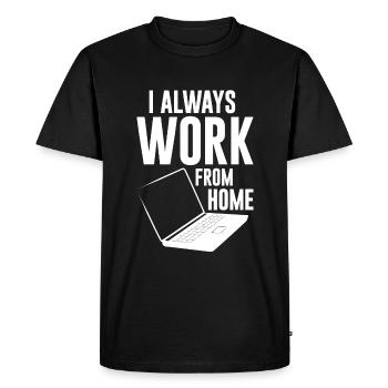 Je travaille toujours à domicile 4 - T-shirt Premium bio Homme - noir - Devant - Nico (187cm)