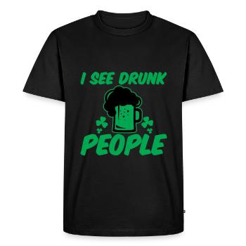 I See Drunk People 2 - Men's Premium Organic T-Shirt - black - Front - Nico (187cm)