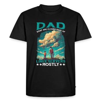 De quoi sont faits les clouds, les serveurs Linux principalement 11 - T-shirt Premium bio Homme - noir - Devant - Nico (187cm)