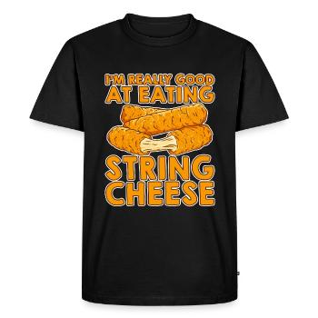 I'm Really Good At Eating String Cheese 2 - Men's Premium Organic T-Shirt - black - Front - Nico (187cm)