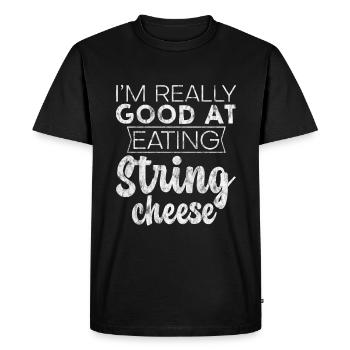 I'm Really Good At Eating String Cheese 3 - Men's Premium Organic T-Shirt - black - Front - Nico (187cm)