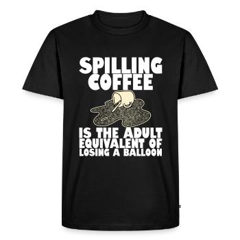 Renverser du café, c’est comme perdre un ballon4 - T-shirt Premium bio Homme - noir - Devant - Nico (187cm)