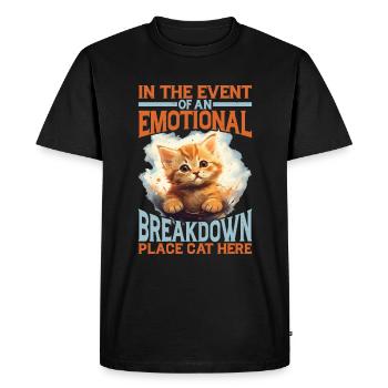 Événement d’une dépression émotionnelle, place chat ici 5 - T-shirt Premium bio Homme - noir - Devant - Nico (187cm)