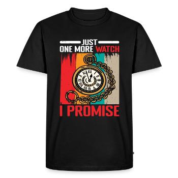 Juste une montre de plus je promets 2 - T-shirt Premium bio Homme - noir - Devant - Nico (187cm)