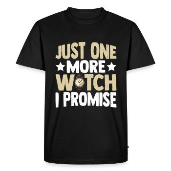 Juste une montre de plus je promets 3 - T-shirt Premium bio Homme - noir - Devant - Nico (187cm)