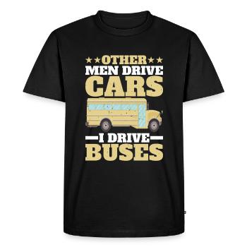 Other Men Drive Cars I Drive Buses 2 - Men's Premium Organic T-Shirt - black - Front - Nico (187cm)