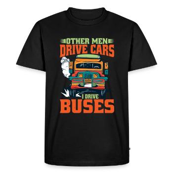 Other Men Drive Cars I Drive Buses - Men's Premium Organic T-Shirt - black - Front - Nico (187cm)