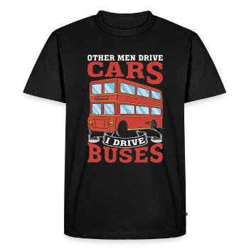 Other Men Drive Cars I Drive Buses 3 - Men's Premium Organic T-Shirt - black - Front - Nico (187cm)