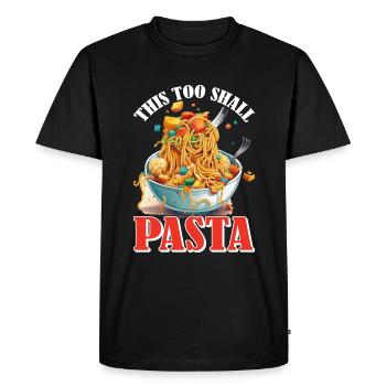 This Too Shall Pasta 8 - Men's Premium Organic T-Shirt - black - Front - Nico (187cm)