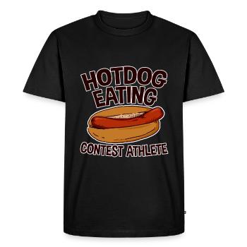 Hotdog Eating Contest Athlete 2 - Men's Premium Organic T-Shirt - black - Front - Nico (187cm)