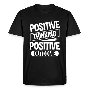 Positive Thinking Positive Outcome 4 - Men's Premium Organic T-Shirt - black - Front - Nico (187cm)
