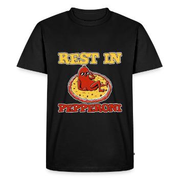 Reste dans Pepperoni 2 - T-shirt Premium bio Homme - noir - Devant - Nico (187cm)