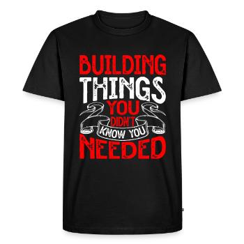 Building Things You Didn't Know You Needed - Men's Premium Organic T-Shirt - black - Front - Nico (187cm)