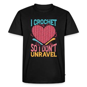 I Crochet So I Don't Unravel - Men's Premium Organic T-Shirt - black - Front - Nico (187cm)