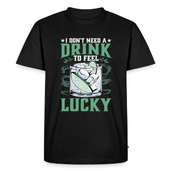 Je n’ai pas besoin d’un verre pour me sentir chanceux - T-shirt Premium bio Homme - noir - Devant - Nico (187cm)