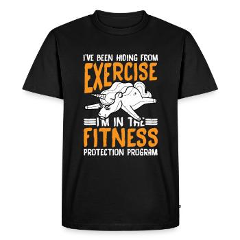 Je suis dans le programme de protection de la condition physique 2 - T-shirt Premium bio Homme - noir - Devant - Nico (187cm)