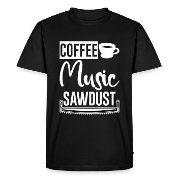 Coffee Music Sawdust 2 - Men's Premium Organic T-Shirt - black - Front - Nico (187cm)
