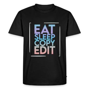 Manger Dormir Copier Modifier 2 - T-shirt Premium bio Homme - noir - Devant - Nico (187cm)