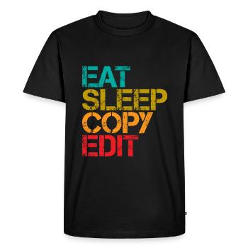Manger Dormir Copier Modifier 3 - T-shirt Premium bio Homme - noir - Devant - Nico (187cm)