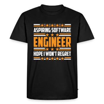 Aspiring Software Engineer, Hope I Won't Regret 3 - Men's Premium Organic T-Shirt - black - Front - Nico (187cm)