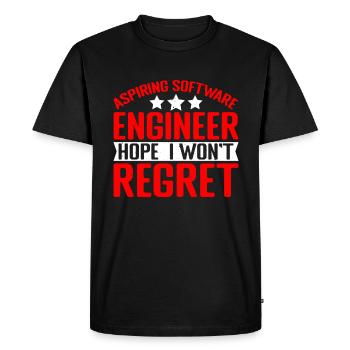 Aspiring Software Engineer, Hope I Won't Regret 2 - Men's Premium Organic T-Shirt - black - Front - Nico (187cm)