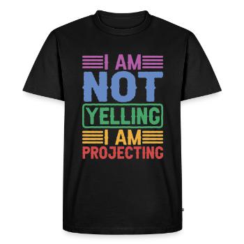 Je ne crie pas, je projette - T-shirt Premium bio Homme - noir - Devant - Nico (187cm)