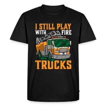 I Still Play With Fire Trucks 2 - Men's Premium Organic T-Shirt - black - Front - Nico (187cm)