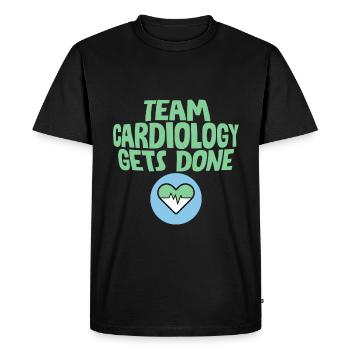 L’équipe de cardiologie se fait 4 - T-shirt Premium bio Homme - noir - Devant - Nico (187cm)