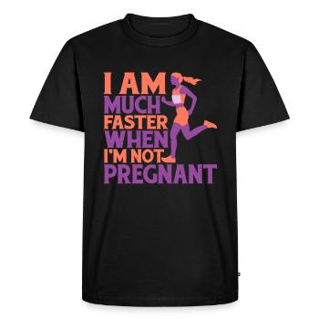 I Am Much Faster When I'm Not Pregnant 6 - Men's Premium Organic T-Shirt - black - Front - Nico (187cm)