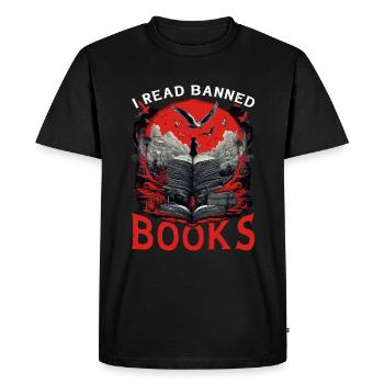 J’ai lu des livres interdits 64 - T-shirt Premium bio Homme - noir - Devant - Nico (187cm)