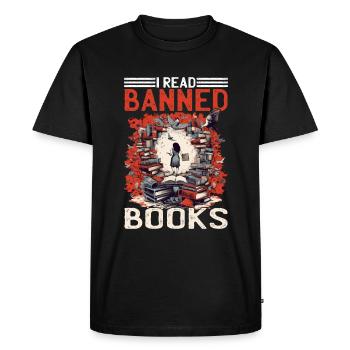 J’ai lu des livres interdits 65 - T-shirt Premium bio Homme - noir - Devant - Nico (187cm)