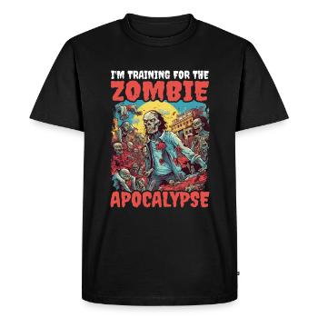 Je m’entraîne pour l’apocalypse zombie 15 - T-shirt Premium bio Homme - noir - Devant - Nico (187cm)