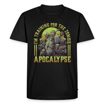 Je m’entraîne pour l’apocalypse zombie 16 - T-shirt Premium bio Homme - noir - Devant - Nico (187cm)