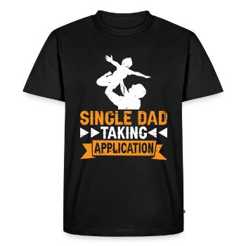 Single Dad Taking Application 7 - Men's Premium Organic T-Shirt - black - Front - Nico (187cm)