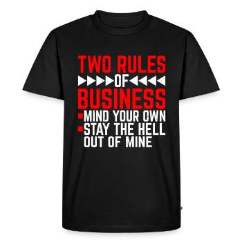 Deux règles d’affaires, faites attention à vos propres 13 - T-shirt Premium bio Homme - noir - Devant - Nico (187cm)