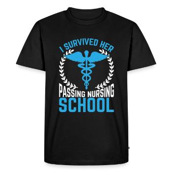 I Survived Her Passing Nursing School 27 - Men's Premium Organic T-Shirt - black - Front - Nico (187cm)