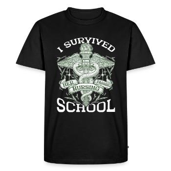 I Survived Her Passing Nursing School 28 - Men's Premium Organic T-Shirt - black - Front - Nico (187cm)