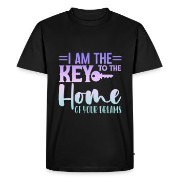 Je suis la clé de la maison de vos rêves 4 - T-shirt Premium bio Homme - noir - Devant - Nico (187cm)