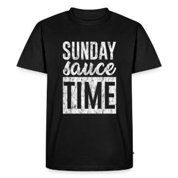 Dimanche Sauce Temps 3 - T-shirt Premium bio Homme - noir - Devant - Nico (187cm)