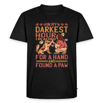 J’ai tendu la main et j’ai trouvé une patte 8 - T-shirt Premium bio Homme - noir - Devant - Nico (187cm)