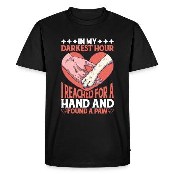 J’ai tendu la main et j’ai trouvé une patte 9 - T-shirt Premium bio Homme - noir - Devant - Nico (187cm)