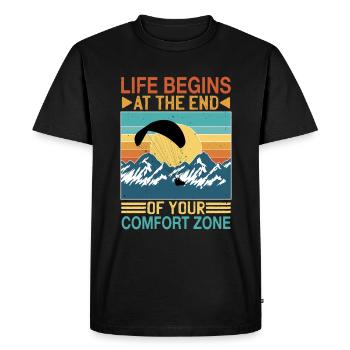 Life Begins At The End Of Your Comfort Zone 9 - Men's Premium Organic T-Shirt - black - Front - Nico (187cm)
